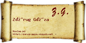 Zárug Géza névjegykártya