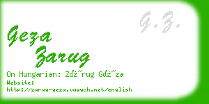 geza zarug business card